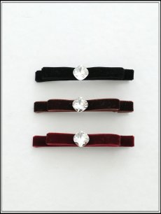 画像2: 【ヘアアクセサリー】ベロアリボンヘアピン【Fサイズ/3カラー】[OF02] (2)