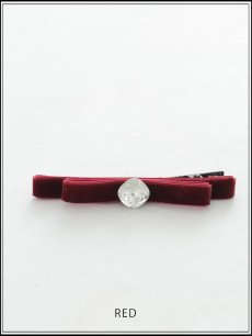 画像3: 【ヘアアクセサリー】ベロアリボンヘアピン【Fサイズ/3カラー】[OF02] (3)