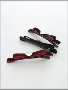 画像8: 【ヘアアクセサリー】ベロアリボンヘアピン【Fサイズ/3カラー】[OF02] (8)