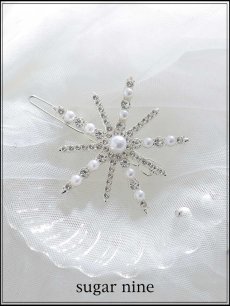 画像1: 【ヘアアクセサリー】スノークリスタルモチーフヘアバレッタ【1カラー】[OF02]  (1)