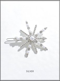 画像2: 【ヘアアクセサリー】スノークリスタルモチーフヘアバレッタ【1カラー】[OF02]  (2)