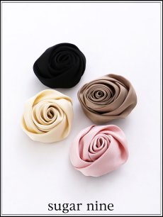 画像1: 【ヘアアクセ】サテンローズヘアピン【Fサイズ/4カラー】[OF02] (1)