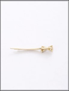 画像3: 【ヘアアクセ】ビジューリボンヘアピン【Fサイズ/1カラー】[OF02] (3)