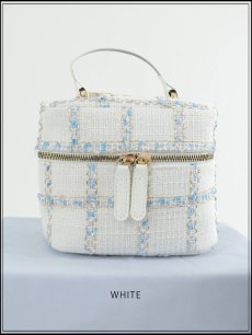 画像3: 【バッグ】ツイードチェックバニティバッグ【Fサイズ/2カラー】[OF04] (3)