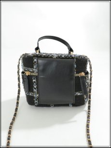 画像4: 【バッグ】ツイードチェックバニティバッグ【Fサイズ/2カラー】[OF04] (4)