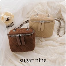 画像1: 【バッグ】チェーンショルダーキルティングスエードバニティバッグ【Fサイズ/2カラー】[OF4] (1)