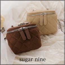 画像2: 【バッグ】チェーンショルダーキルティングスエードバニティバッグ【Fサイズ/2カラー】[OF4] (2)