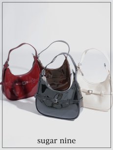 画像1: 【バッグ】エナメルハーフムーンバッグ【Fサイズ/4カラー】[OF03] (1)