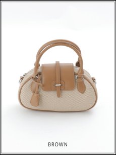 画像4: 【バッグ】キャンバスバイカラーミニバッグ【Fサイズ/3カラー】[OF03] (4)