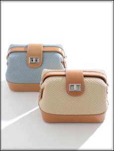 画像2: 【バッグ】ボックス型2WAYバッグ【Fサイズ/2カラー】[OF03] (2)