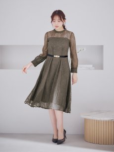 画像14: オケージョンドレス/ パーティードレス/ お呼ばれドレス/ 総レース/ 袖あり/ ミモレ丈/ ワンピース[OF05] (14)