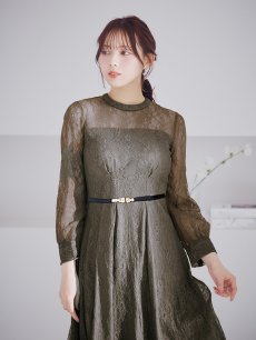 画像16: オケージョンドレス/ パーティードレス/ お呼ばれドレス/ 総レース/ 袖あり/ ミモレ丈/ ワンピース[OF05] (16)