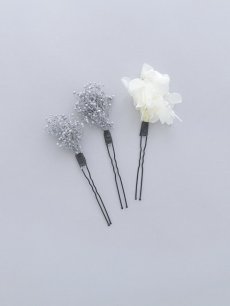 画像4: 【卒業袴小物】網チュールとドライフラワーのセット髪飾り【2カラー】 (4)