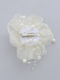 画像3: 【卒業袴小物】シフォン生地パールフラワーコサージュ【1カラー】 (3)