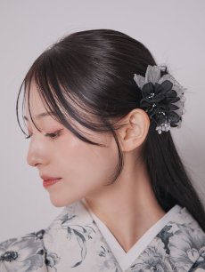 画像4: 【卒業袴小物】シルバーパーツ＆ラメチュールコサージュ【1カラー】 (4)