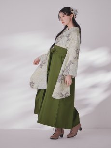 画像2: 【即日発送】白牡丹 モカ二尺袖着物【卒業袴３点セット 二尺袖着物/帯/袴】 (2)