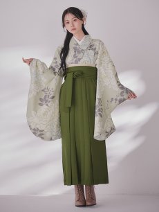 画像5: 【即日発送】白牡丹 モカ二尺袖着物【卒業袴３点セット 二尺袖着物/帯/袴】 (5)