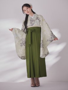 画像6: 【即日発送】白牡丹 モカ二尺袖着物【卒業袴３点セット 二尺袖着物/帯/袴】 (6)