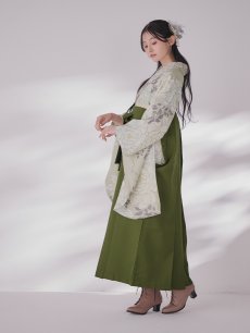 画像9: 【即日発送】白牡丹 モカ二尺袖着物【卒業袴３点セット 二尺袖着物/帯/袴】 (9)