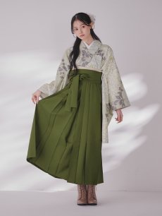 画像10: 【即日発送】白牡丹 モカ二尺袖着物【卒業袴３点セット 二尺袖着物/帯/袴】 (10)