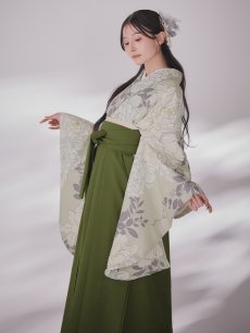 画像13: 【即日発送】白牡丹 モカ二尺袖着物【卒業袴３点セット 二尺袖着物/帯/袴】 (13)