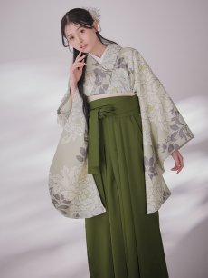 画像16: 【即日発送】白牡丹 モカ二尺袖着物【卒業袴３点セット 二尺袖着物/帯/袴】 (16)