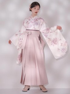 画像13: 【即日発送】ピンク牡丹×菊 ペールピンク二尺袖着物【卒業袴３点セット 二尺袖着物/帯/袴】 (13)