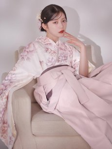 画像17: 【即日発送】ピンク牡丹×菊 ペールピンク二尺袖着物【卒業袴３点セット 二尺袖着物/帯/袴】 (17)