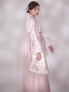 画像18: 【即日発送】ピンク牡丹×菊 ペールピンク二尺袖着物【卒業袴３点セット 二尺袖着物/帯/袴】 (18)