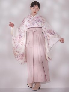 画像4: 【即日発送】ピンク牡丹×菊 ペールピンク二尺袖着物【卒業袴３点セット 二尺袖着物/帯/袴】 (4)