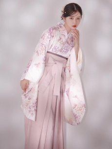 画像8: 【即日発送】ピンク牡丹×菊 ペールピンク二尺袖着物【卒業袴３点セット 二尺袖着物/帯/袴】 (8)