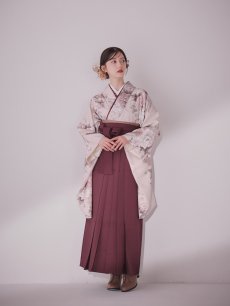 画像5: 【即日発送】ピンク牡丹 くすみピンク二尺袖着物【卒業袴３点セット 二尺袖着物/帯/袴】[FB01] (5)