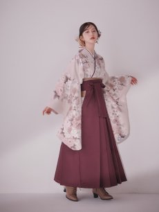 画像6: 【即日発送】ピンク牡丹 くすみピンク二尺袖着物【卒業袴３点セット 二尺袖着物/帯/袴】[FB01] (6)