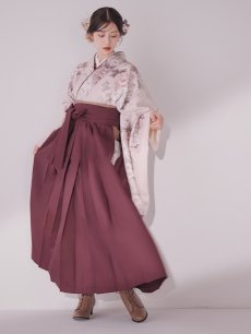 画像10: 【即日発送】ピンク牡丹 くすみピンク二尺袖着物【卒業袴３点セット 二尺袖着物/帯/袴】[FB01] (10)