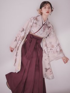 画像11: 【即日発送】ピンク牡丹 くすみピンク二尺袖着物【卒業袴３点セット 二尺袖着物/帯/袴】[FB01] (11)