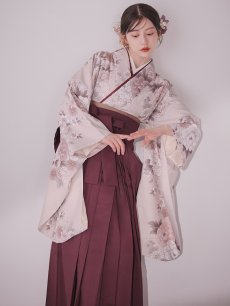 画像13: 【即日発送】ピンク牡丹 くすみピンク二尺袖着物【卒業袴３点セット 二尺袖着物/帯/袴】[FB01] (13)