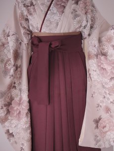 画像20: 【即日発送】ピンク牡丹 くすみピンク二尺袖着物【卒業袴３点セット 二尺袖着物/帯/袴】[FB01] (20)