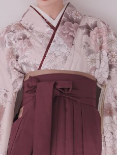 画像21: 【即日発送】ピンク牡丹 くすみピンク二尺袖着物【卒業袴３点セット 二尺袖着物/帯/袴】[FB01] (21)