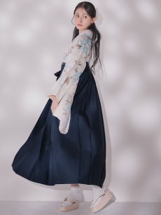 画像8: 【即日発送】ブルー芍薬 ホワイト二尺袖着物【卒業袴３点セット 二尺袖着物/帯/袴】 (8)