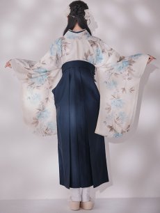 画像17: 【即日発送】ブルー芍薬 ホワイト二尺袖着物【卒業袴３点セット 二尺袖着物/帯/袴】 (17)