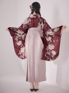 画像16: 【即日発送】ピンク芍薬 ワインレッド二尺袖着物【卒業袴３点セット 二尺袖着物/帯/袴】[FB01] (16)