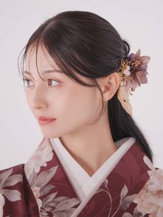 画像20: 【即日発送】ピンク芍薬 ワインレッド二尺袖着物【卒業袴３点セット 二尺袖着物/帯/袴】[FB01] (20)