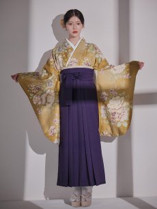 画像4: 【予約商品 / 1月中旬発送予定】黄フラワーブーケ イエロー二尺袖着物【卒業袴３点セット 二尺袖着物/帯/袴】 (4)