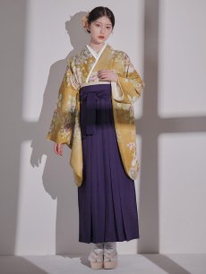 画像6: 【予約商品 / 1月中旬発送予定】黄フラワーブーケ イエロー二尺袖着物【卒業袴３点セット 二尺袖着物/帯/袴】 (6)