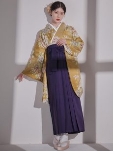 画像8: 【予約商品 / 1月中旬発送予定】黄フラワーブーケ イエロー二尺袖着物【卒業袴３点セット 二尺袖着物/帯/袴】 (8)