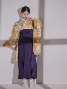 画像16: 【予約商品 / 1月中旬発送予定】黄フラワーブーケ イエロー二尺袖着物【卒業袴３点セット 二尺袖着物/帯/袴】 (16)