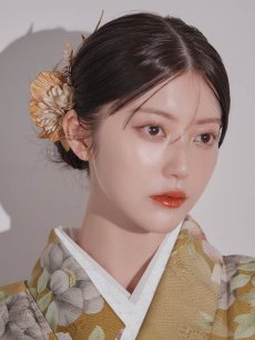 画像18: 【予約商品 / 1月中旬発送予定】黄フラワーブーケ イエロー二尺袖着物【卒業袴３点セット 二尺袖着物/帯/袴】 (18)