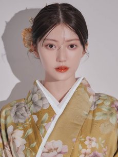 画像19: 【予約商品 / 1月中旬発送予定】黄フラワーブーケ イエロー二尺袖着物【卒業袴３点セット 二尺袖着物/帯/袴】 (19)