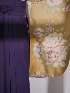 画像21: 【予約商品 / 1月中旬発送予定】黄フラワーブーケ イエロー二尺袖着物【卒業袴３点セット 二尺袖着物/帯/袴】 (21)