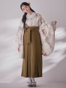 画像6: 【即日発送】グレーピンクフラワー グラデーション二尺袖着物【卒業袴３点セット 二尺袖着物/帯/袴】 (6)